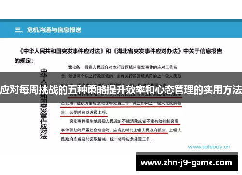 应对每周挑战的五种策略提升效率和心态管理的实用方法
